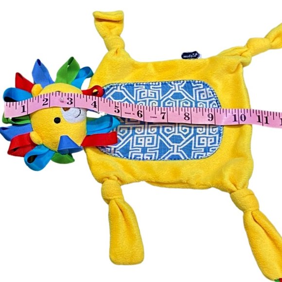 Mud Pie Lion Lovey Security Blanket Paci Holder Primary Colors Cuddler Soother - Picture 7 of 7